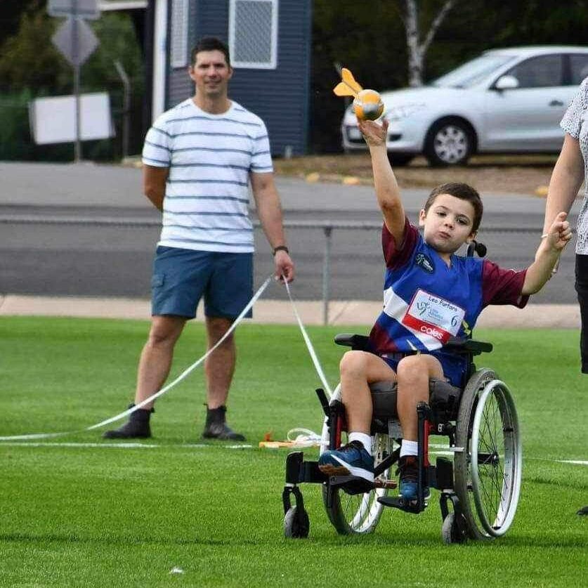 Athlete throwing a vortex from his wheelchair